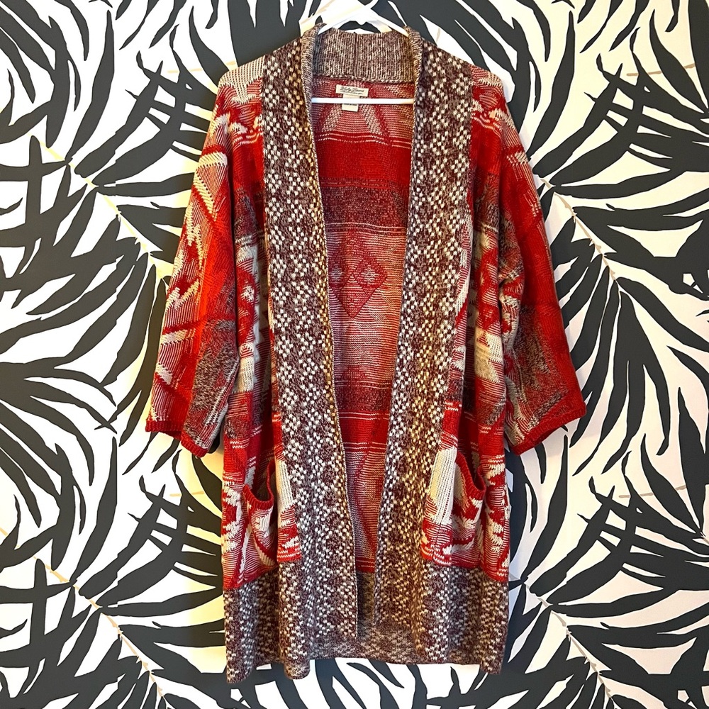🌵 Lucky Brand Southwestern Navajo Sweater Cardigan Long